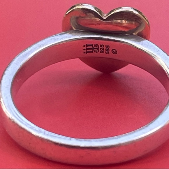 James Avery 14k yellow gold and sterling silver heart ring - Picture 2 of 5